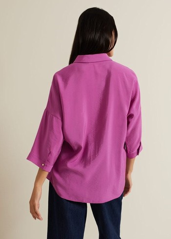 Phase Eight Cynthia Pleat Zip Front Shirts Pink USA | 4527916-VZ